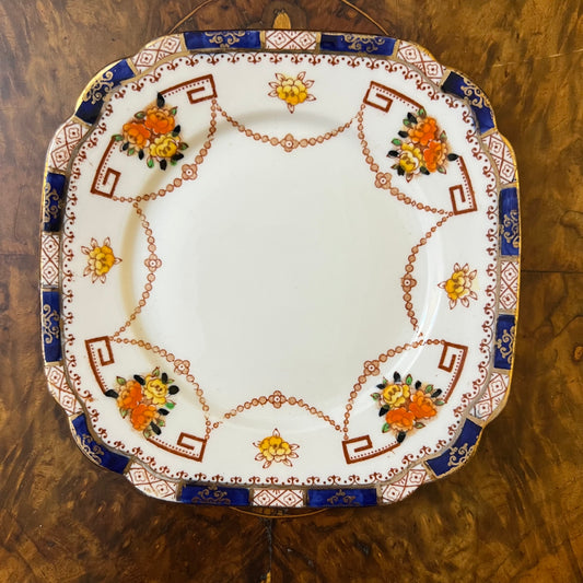 Vintage Standard Cobalt Blue Gold Print Side Plate