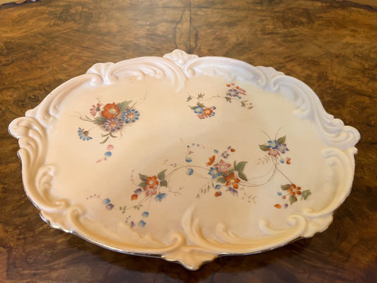 Antique Royal China Works Worcester C & G Floral Platter