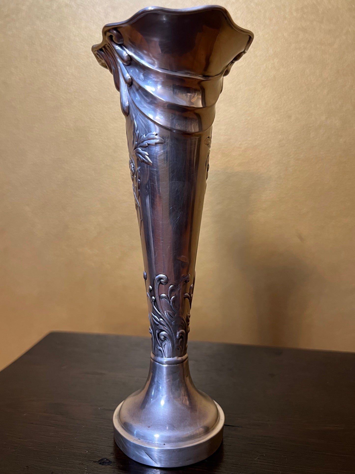 Antique Hardy Bros Brisbane & Birmingham 1901 Sterling Silver Trumpet Vase