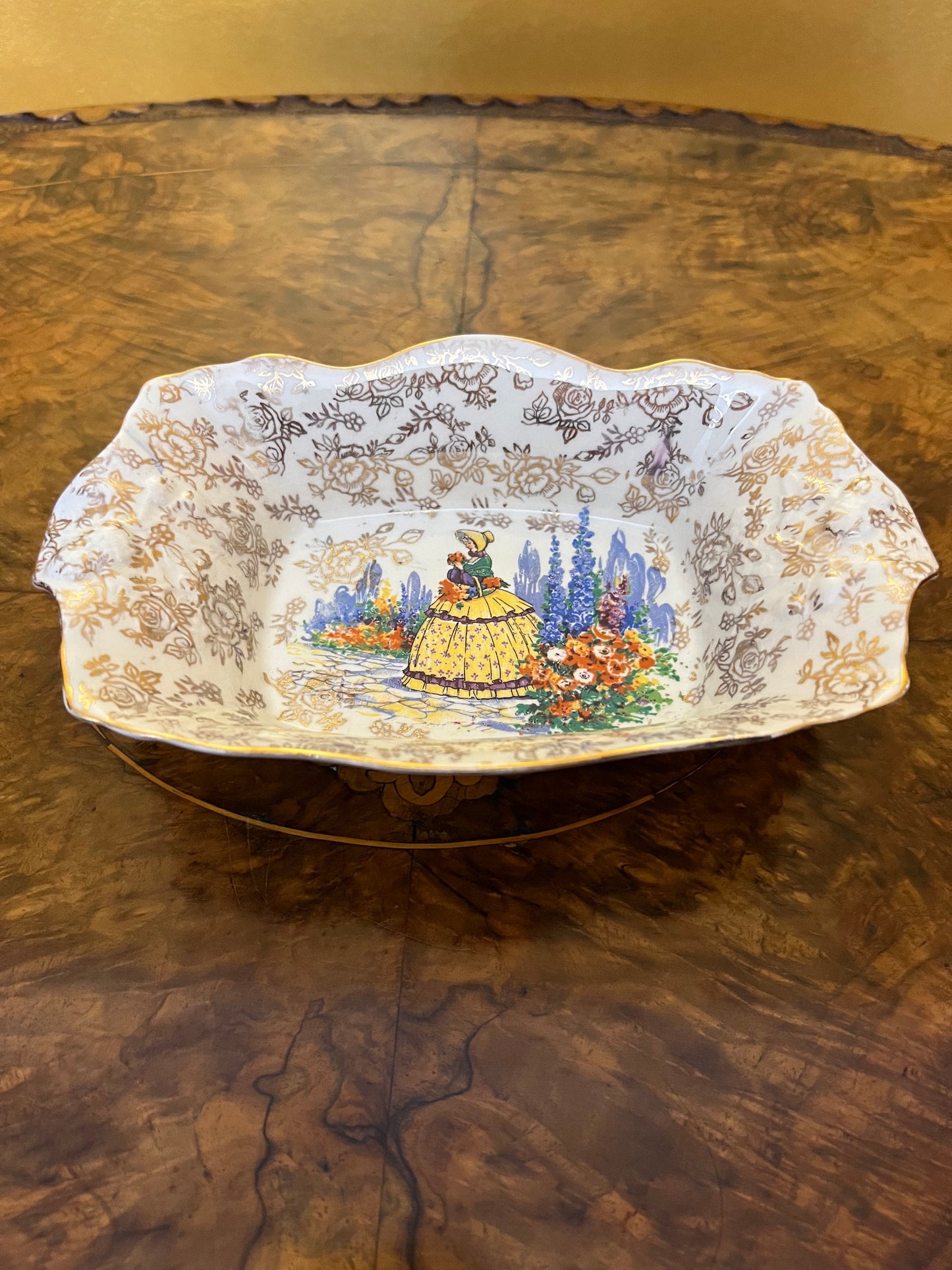 Vintage James Kent Longton, Crinoline Lady Trinket Dish