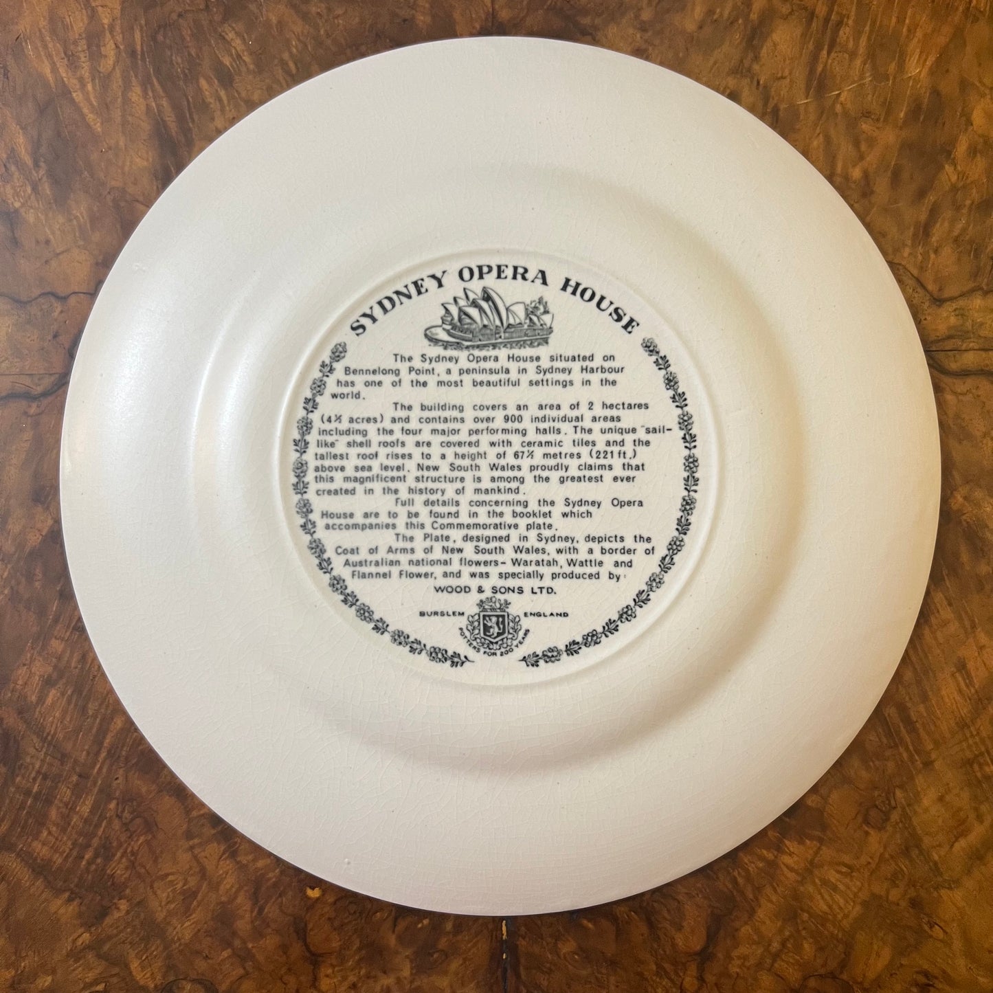 Woods & Sons Sydney Opera House Collectors Plate