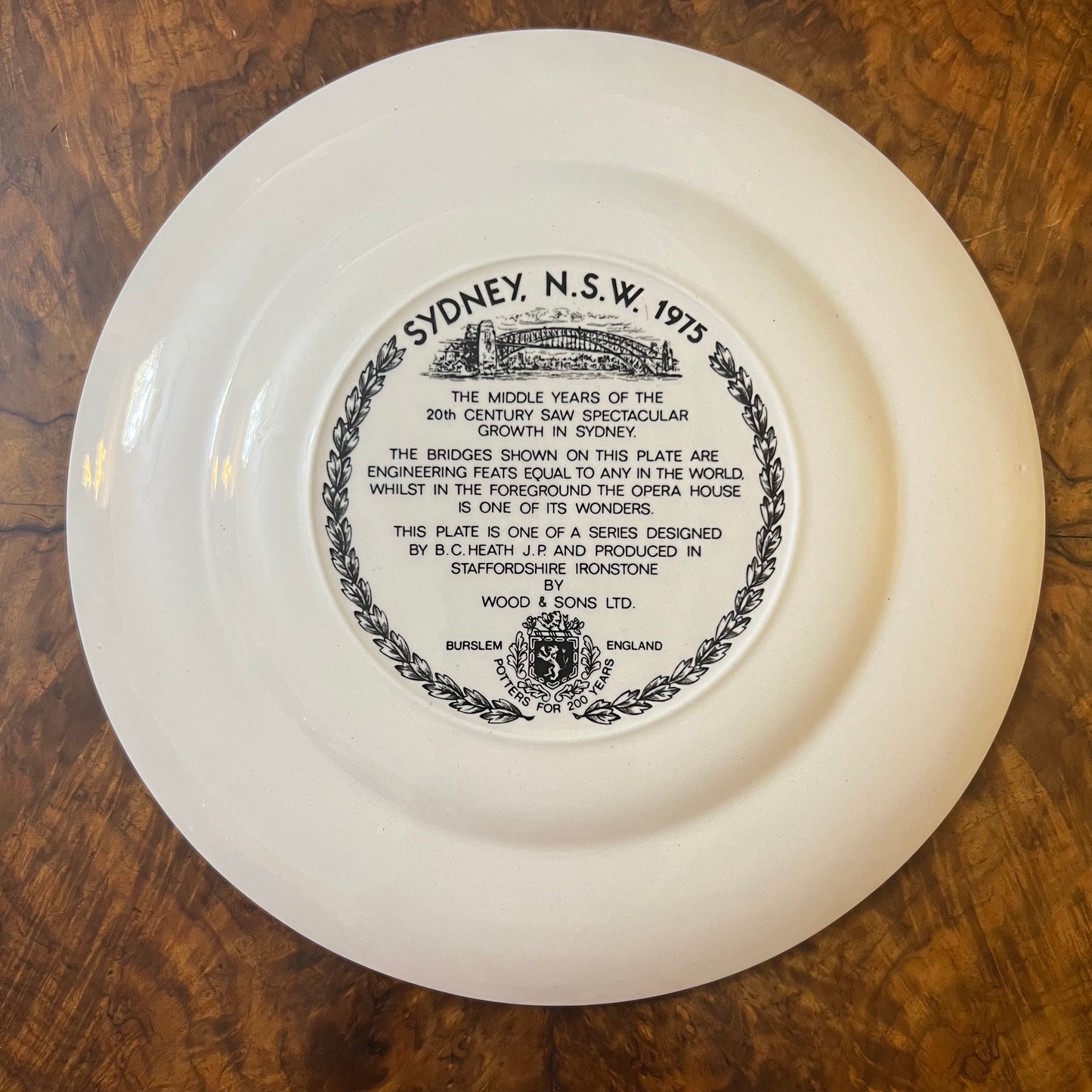 Vintage Woods & Sons Sydney Circular Quay Collectors Plate