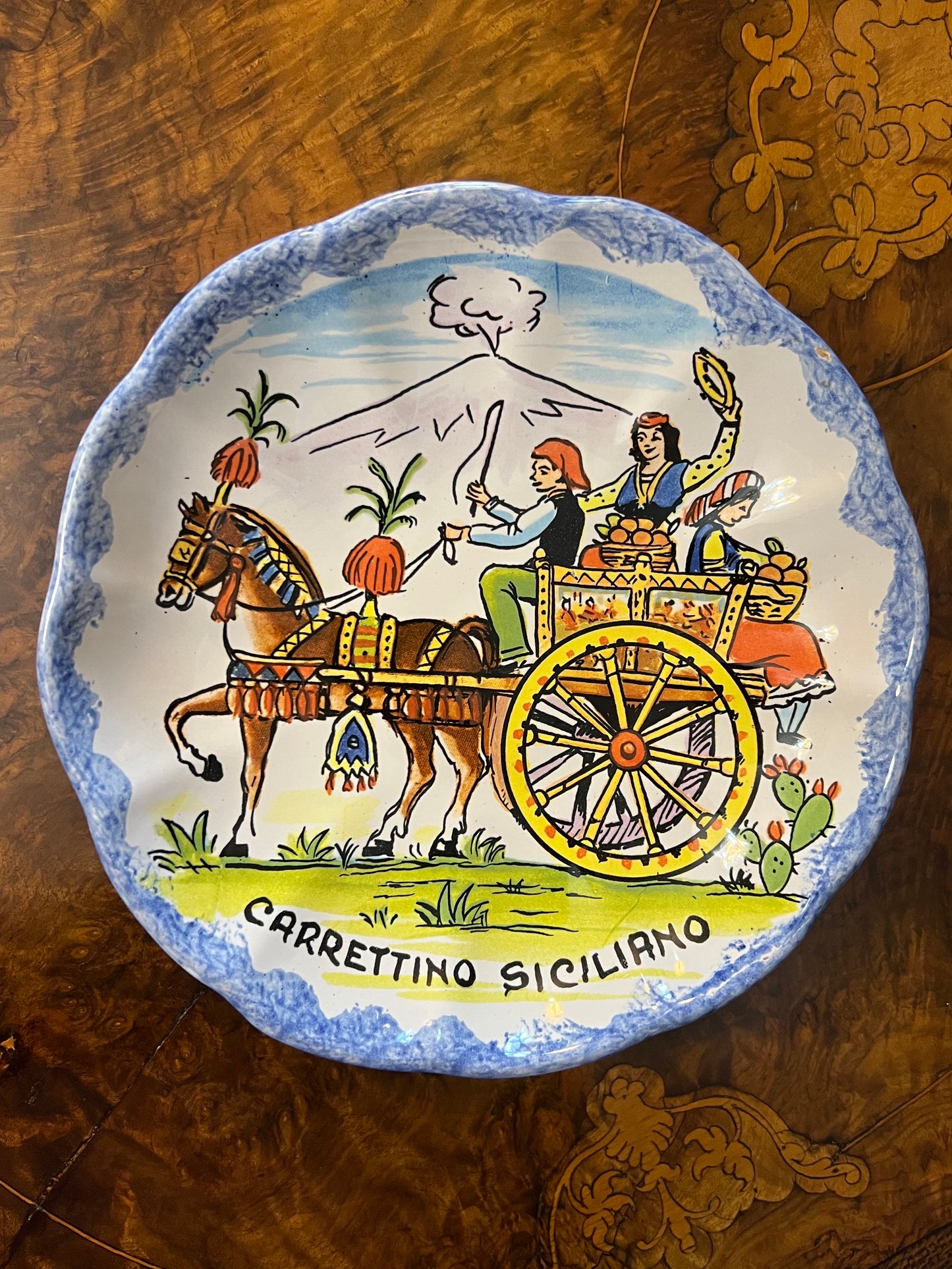 Vintage Carrettino Siciliano Hand Made Plate Dish