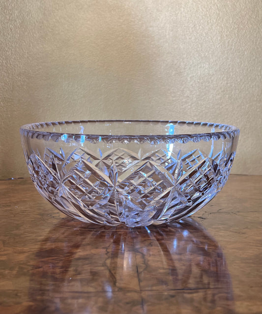 Vintage Crystal Cut Round Bowl