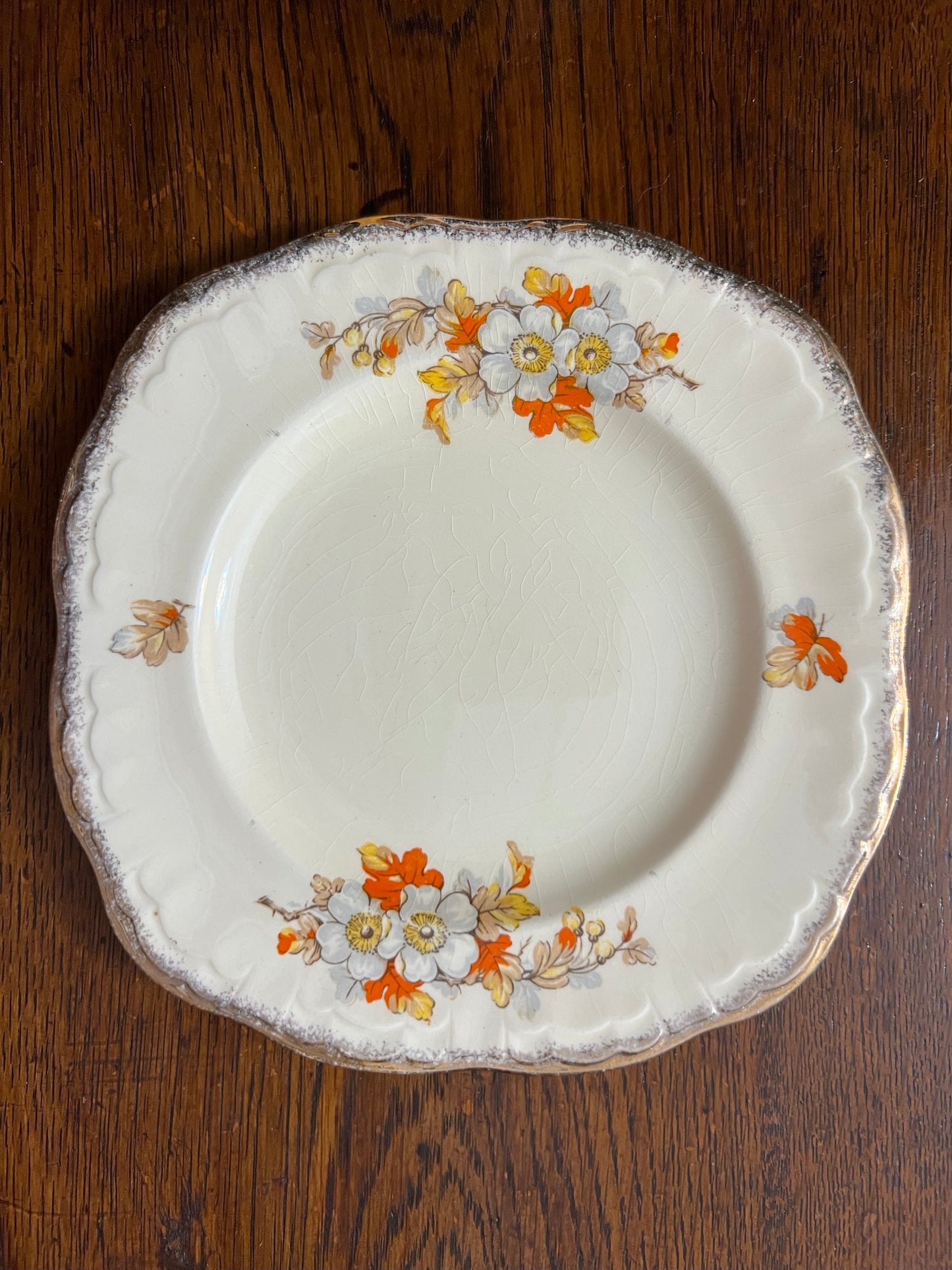 Vintage Alfred Meakin Marquis Shape Marigold Side Plate