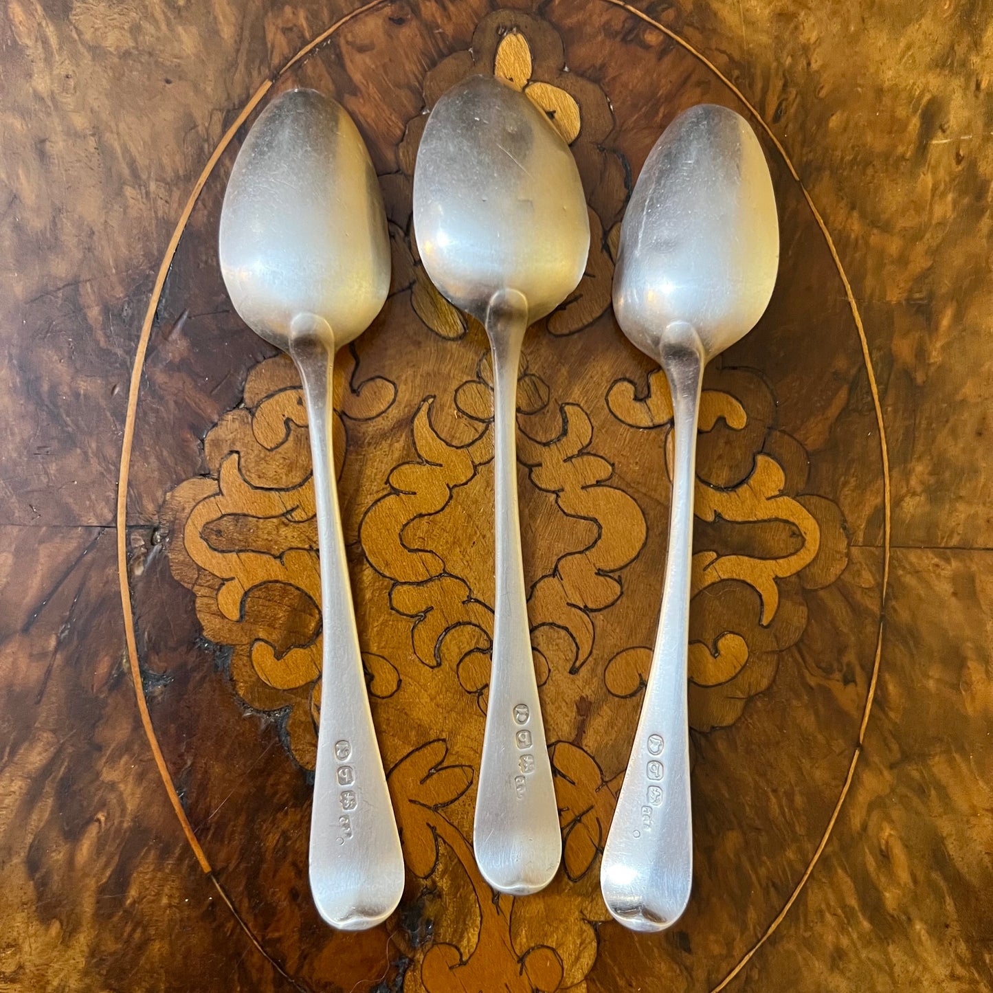 Antique Sterling Silver Tea Spoons Set Of 3