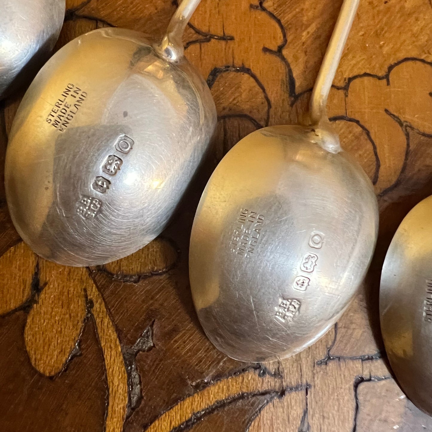 Vintage Birmingham Sterling Silver Coffee Spoons Set