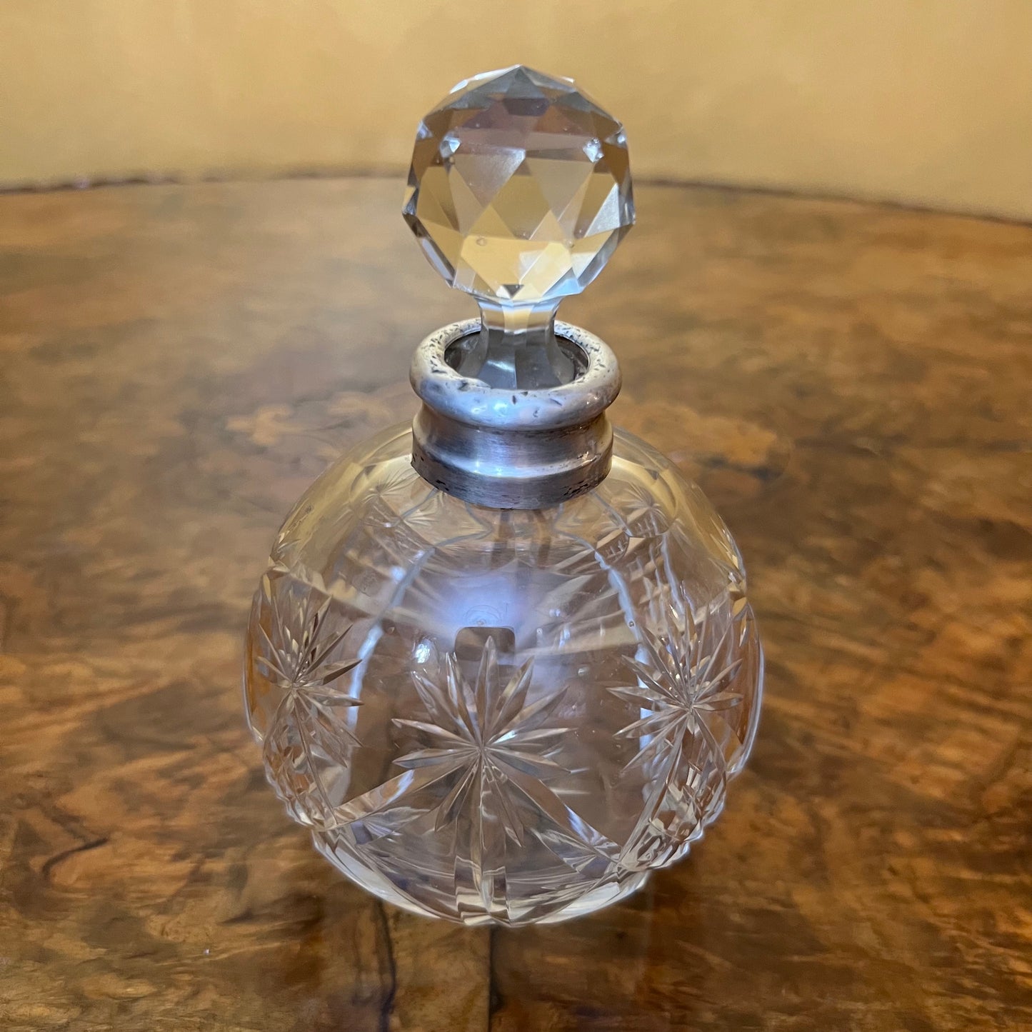 Antique 1914 William Henry Sparrow Crystal Perfume Bottle W Sterling Silver Trim