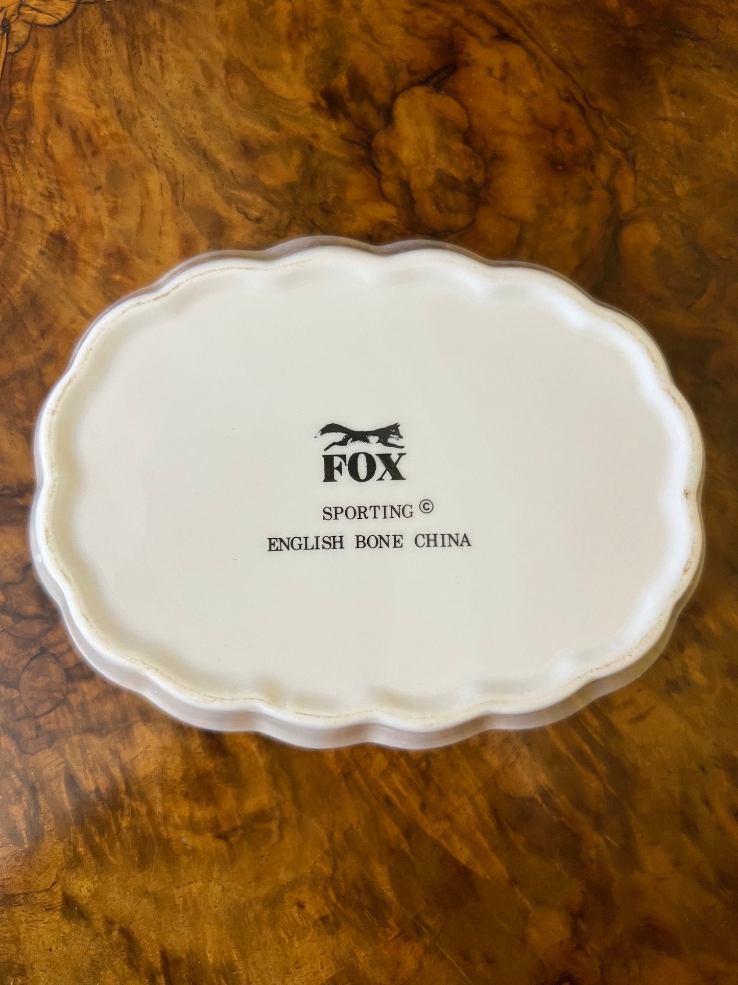 Vintage Fox Sports English Bone China Dish