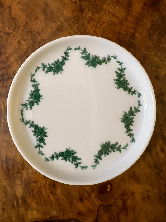 Vintage Forzellan Meyer Green Flower Mini Plates