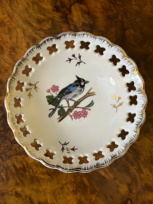 Vintage Japan Bird Print Small Ticket Bowl