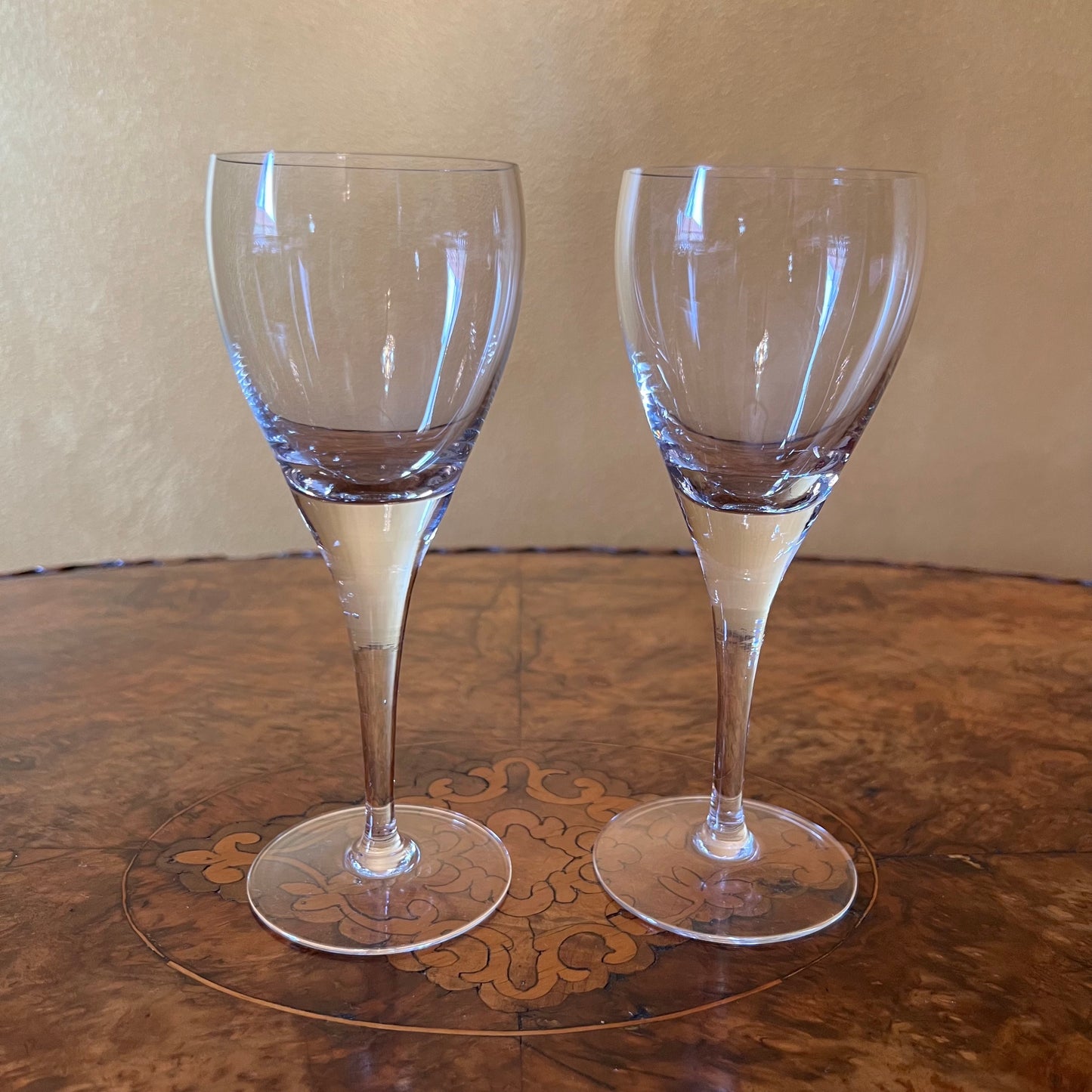 Vintage Crystal Wine Glasses Pair