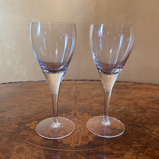 Vintage Crystal Wine Glasses Pair