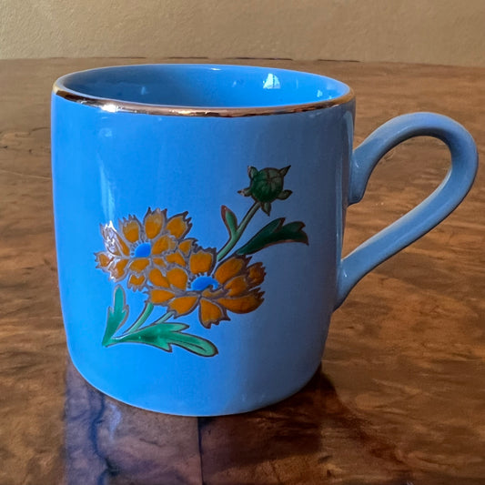 Vintage Japanese Kyoto Blue Coffee Cup