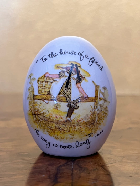 Vintage Holly Hobbie To The House Of A Friend The Way Is Never Long Egg