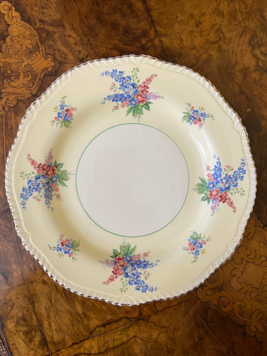 Vintage Woods Ivory Floral Print Dinner Plate/Serving Plate