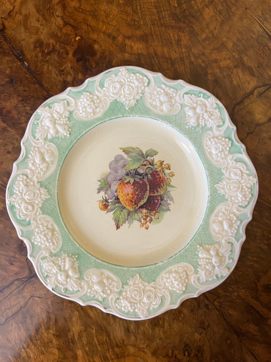 Vintage Crown Ducal Strawberry Print Severing/ Dinner Plate