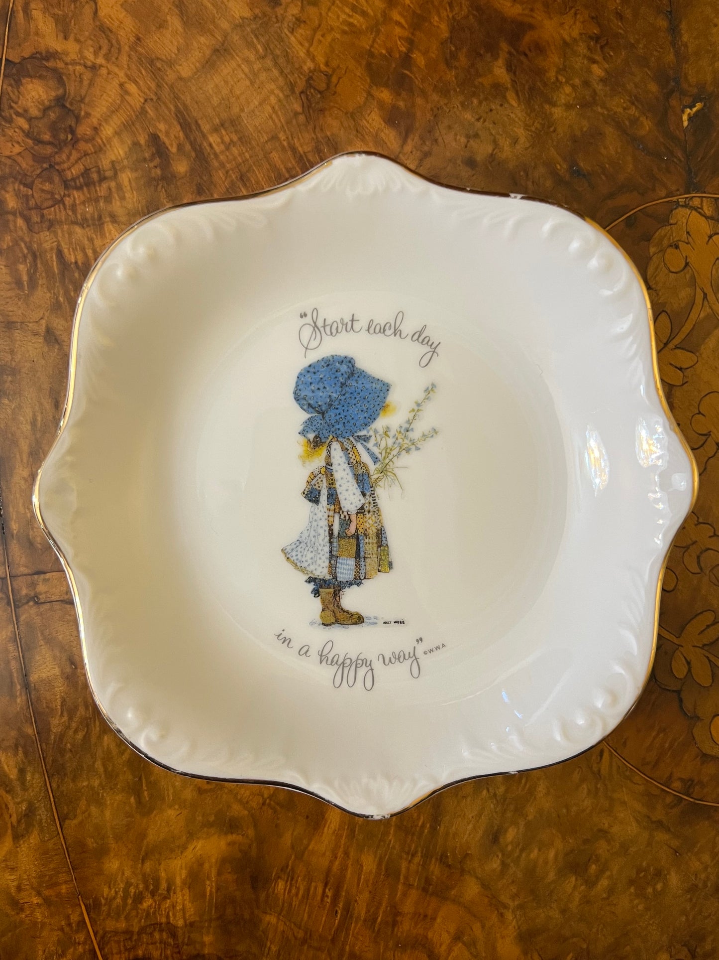 Vintage Holly Hobbie Start Each Day In A Happy Way Dish Plate