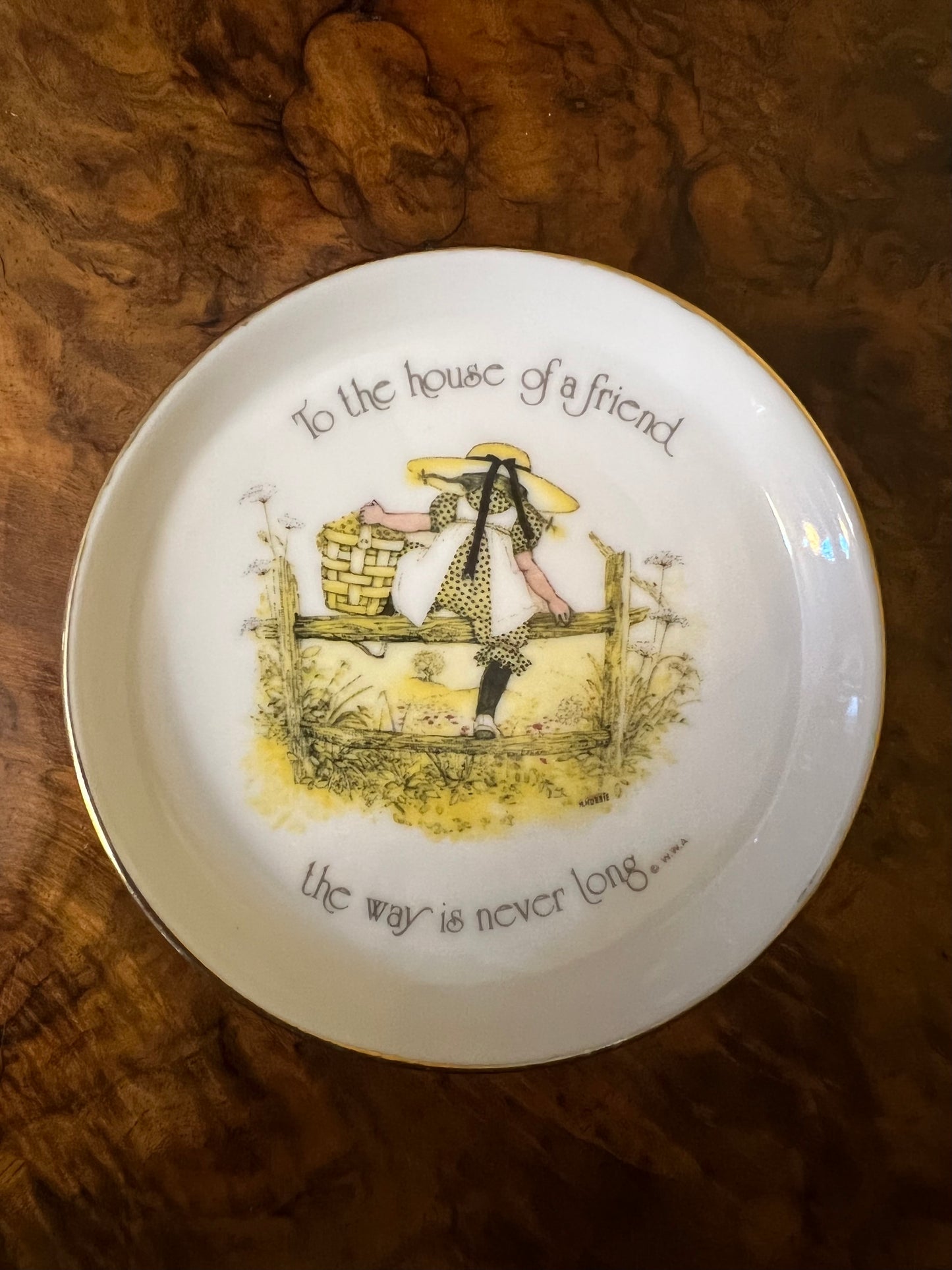 Vintage Holly Hobbie To The House Of A Friend The Way Is Never Long Small Dish