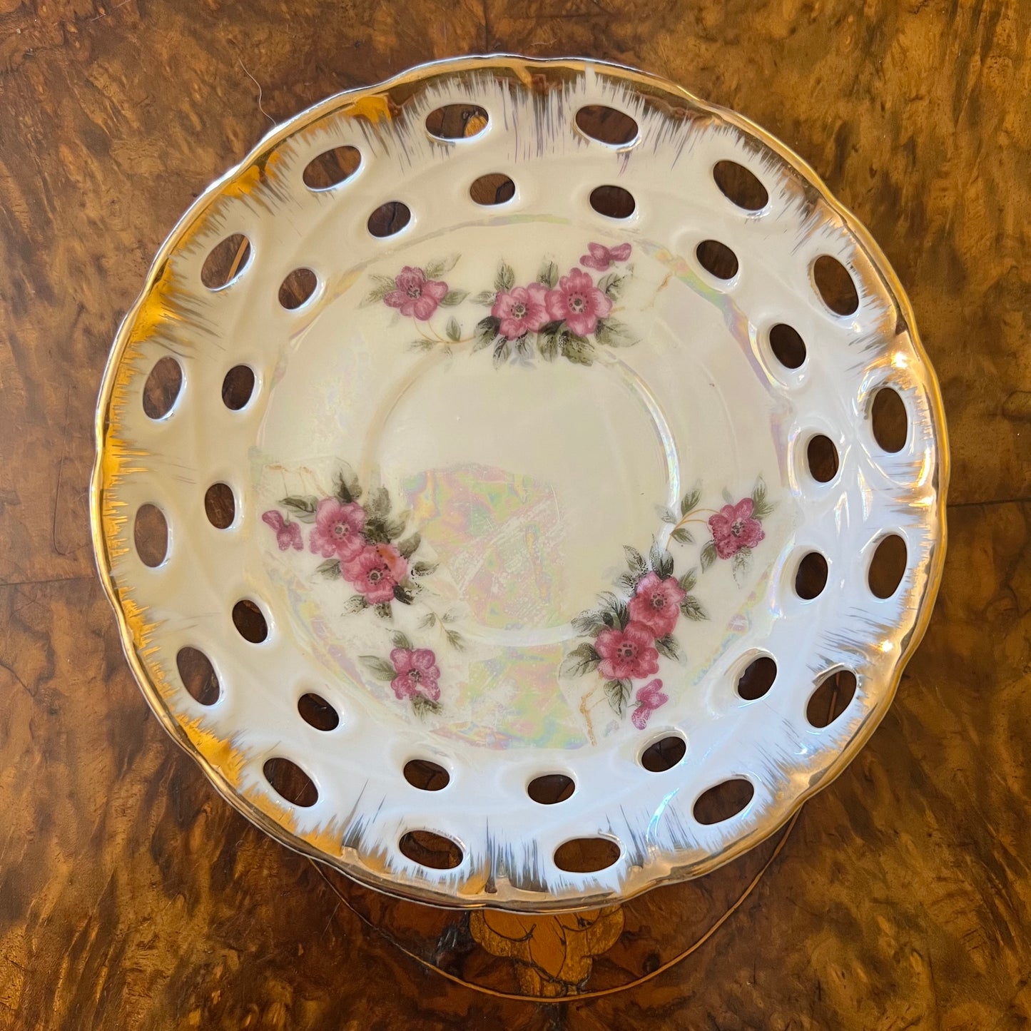 Vintage Lustre Ware Hand Painted Tea Cup & Saucer