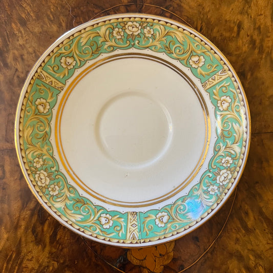 Vintage Salisbury Green Floral Saucer Plate