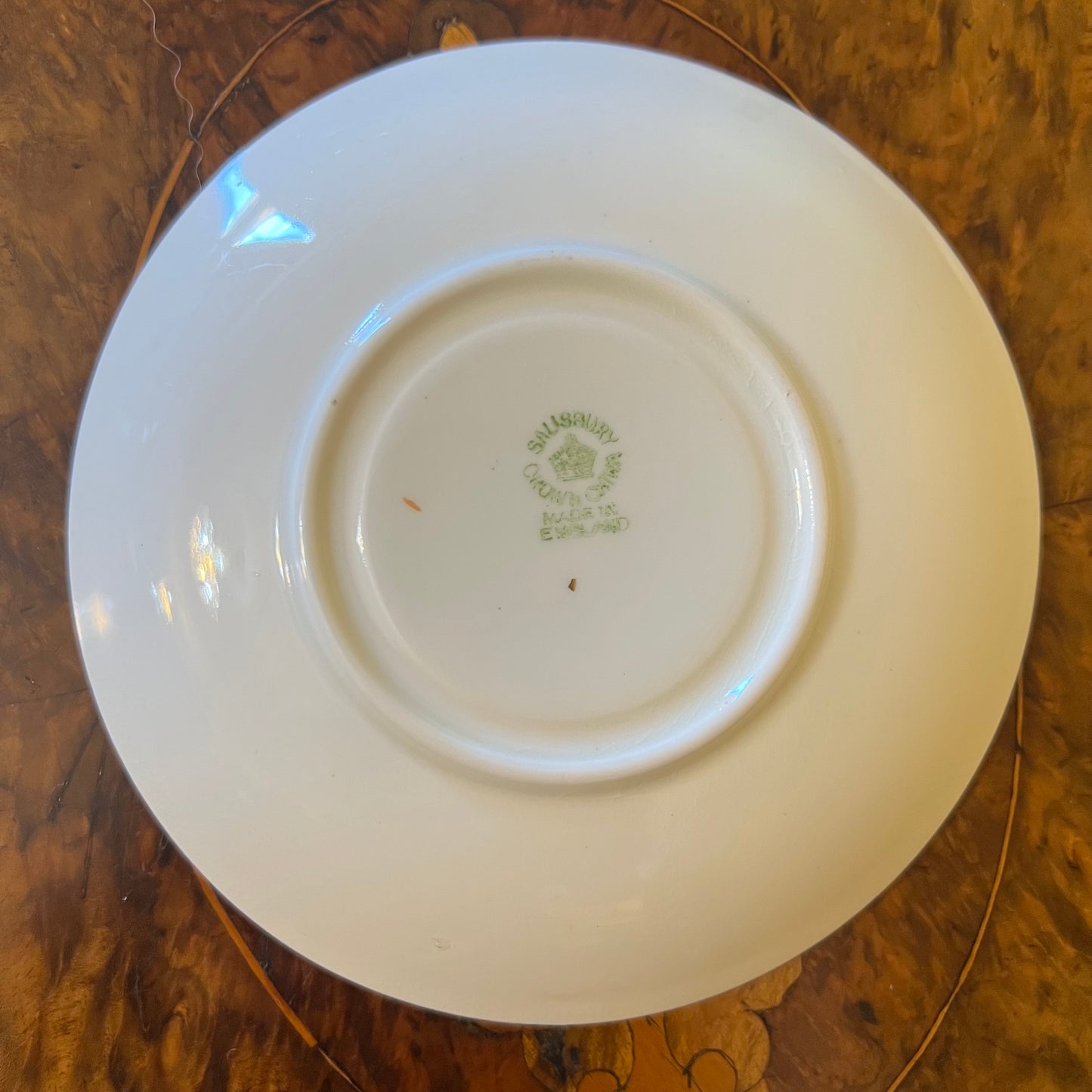 Vintage Salisbury Green Floral Saucer Plate