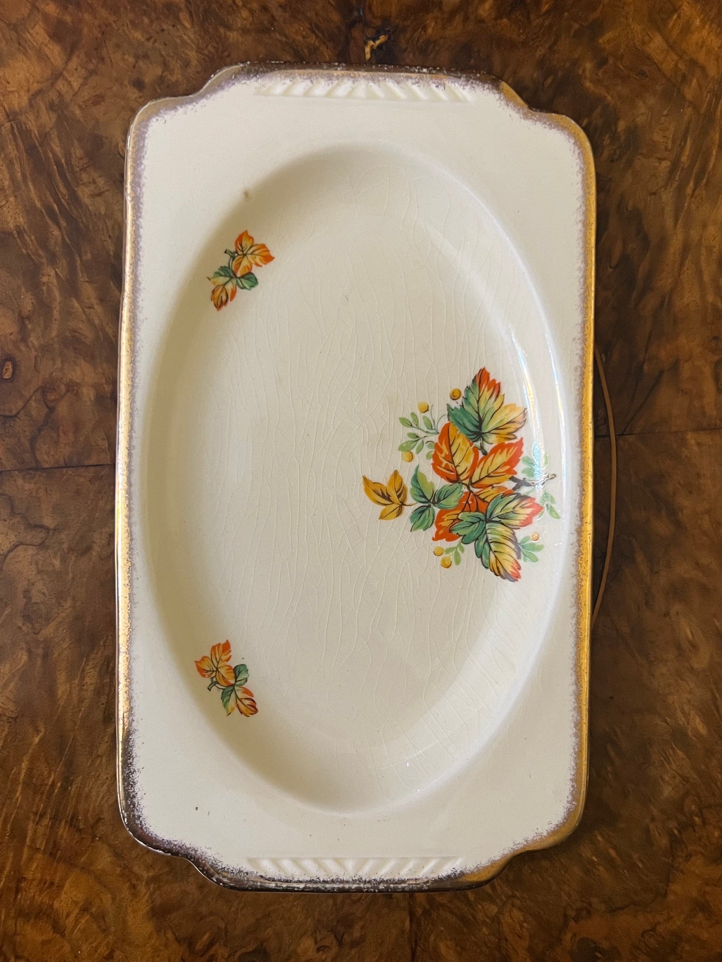 Vintage Ridgways Shelton England Leave Print Plate / Platter /Dish