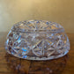 Vintage Crystal Round Bowl With Lid