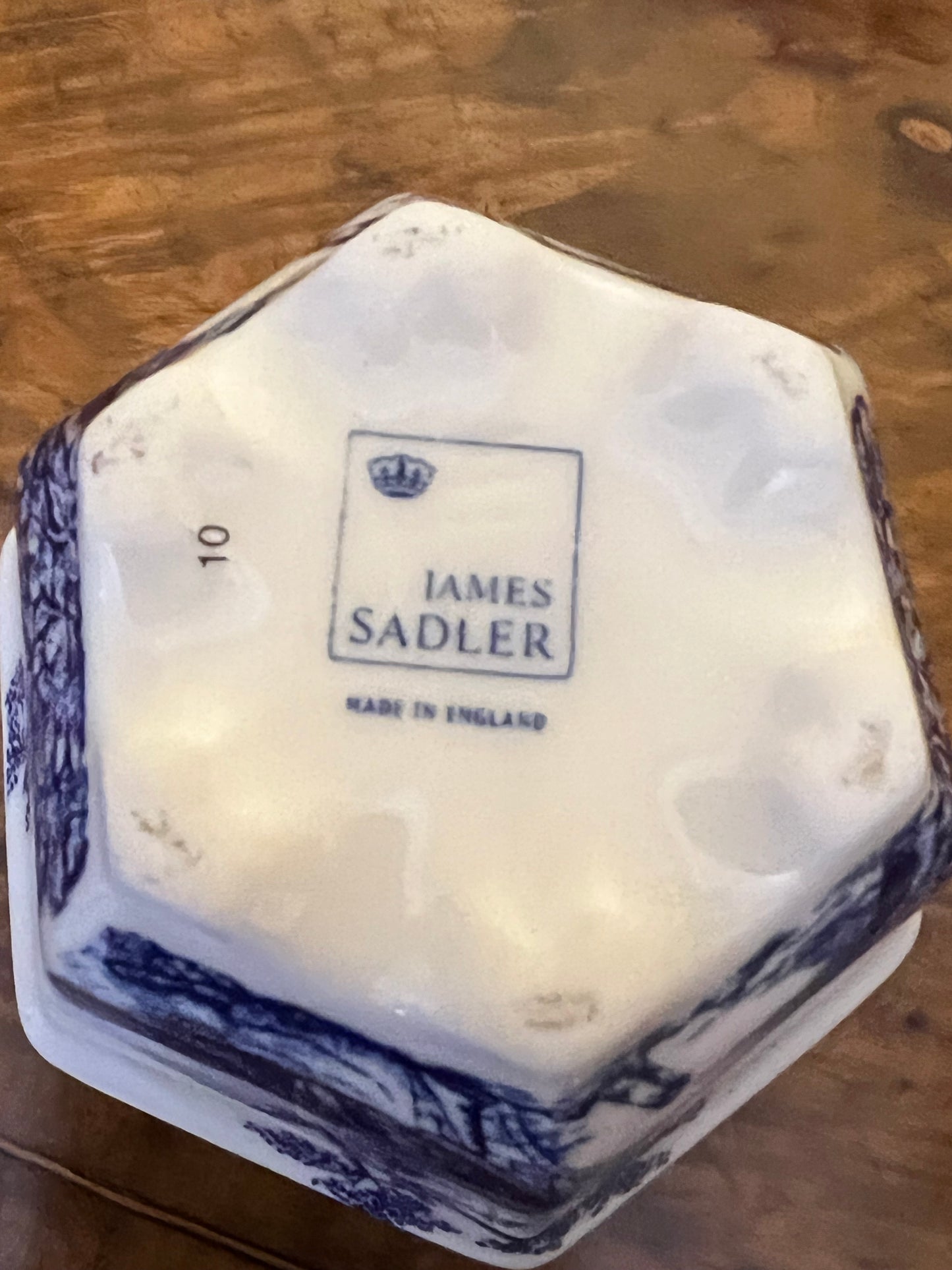 Vintage John Sadler Blue & White Print Milk & Sugar Set