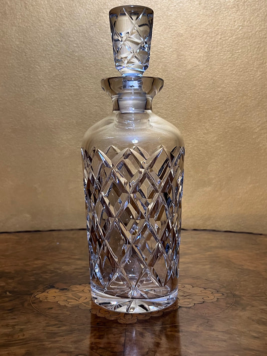 Vintage Crystal Cut Decanter With Stopper