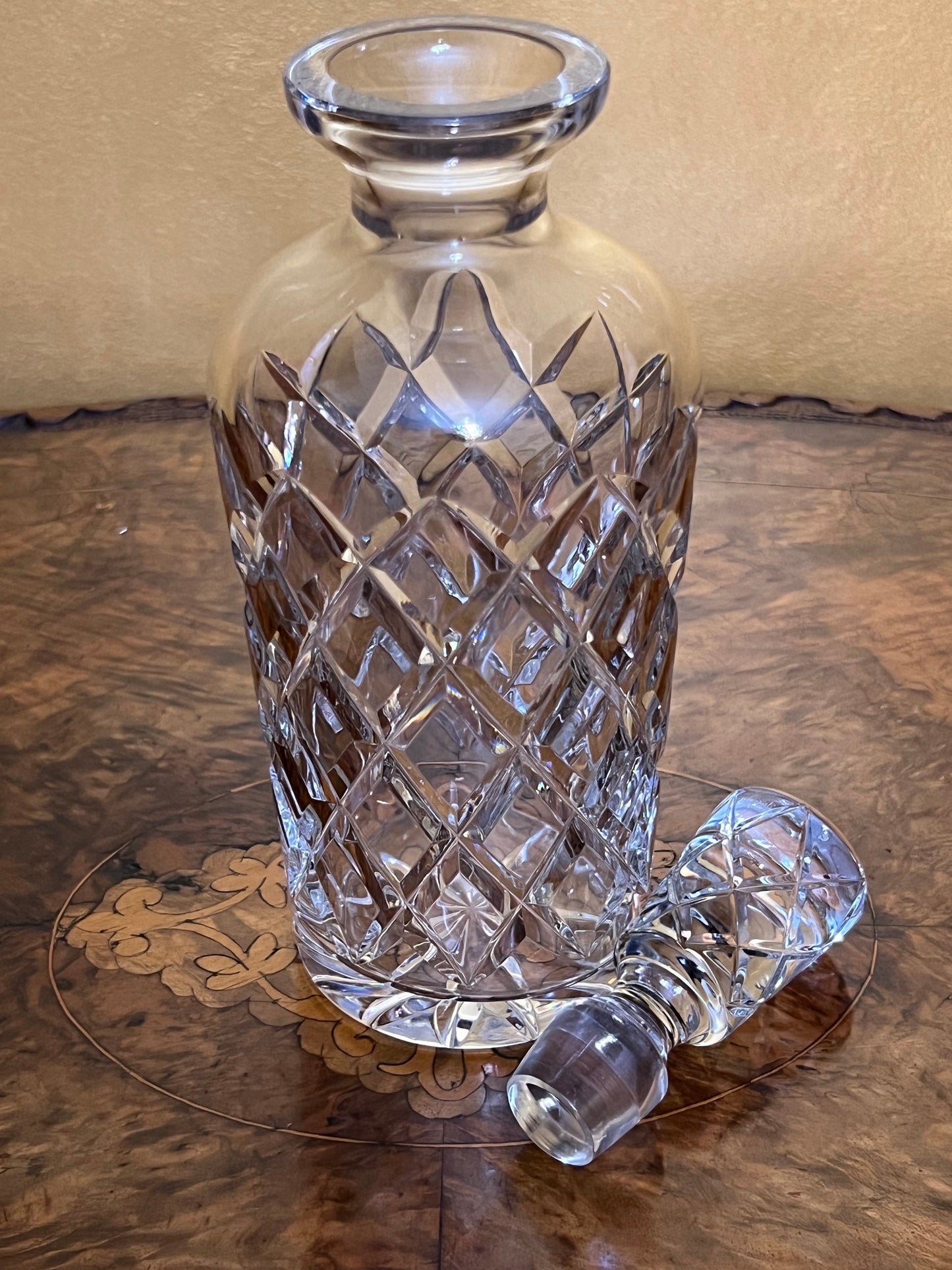 Vintage Crystal Cut Decanter With Stopper
