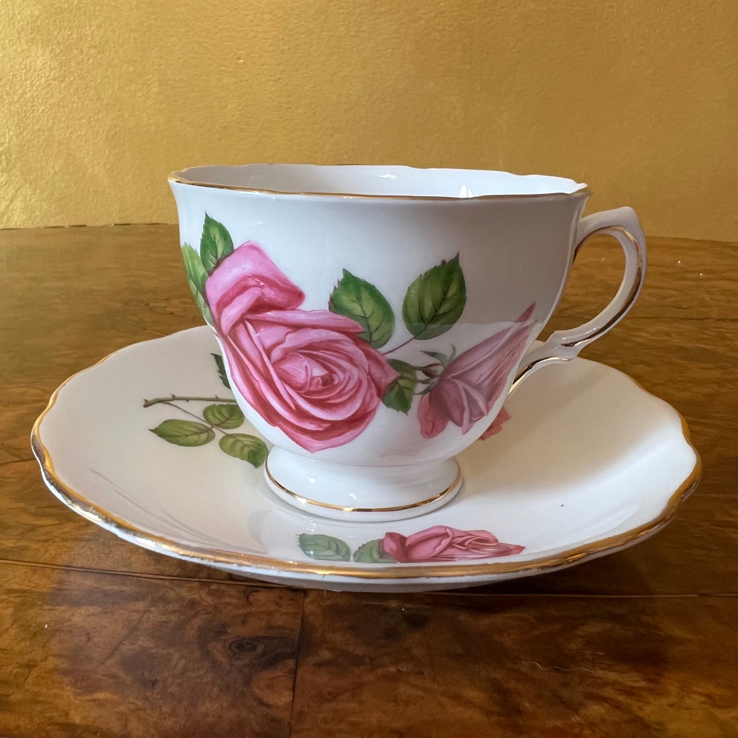 Vintage Royal Vale Pink Rose Tea Cup & Saucer