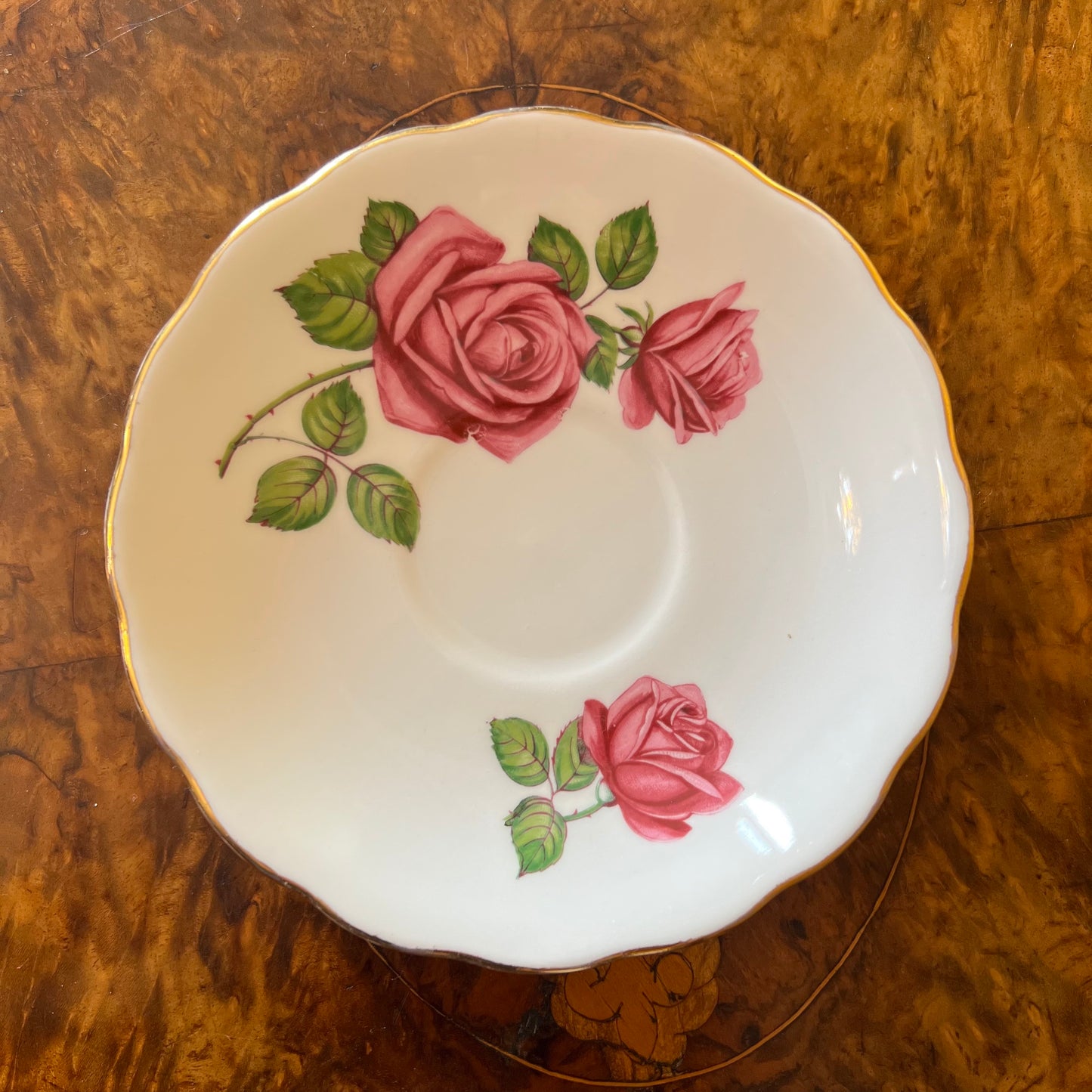 Vintage Royal Vale Pink Rose Tea Cup & Saucer