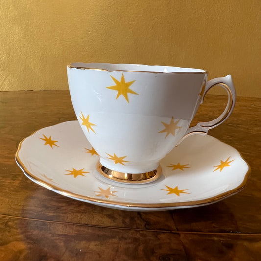 Royal Vale Star Print Tea Cup & Saucer