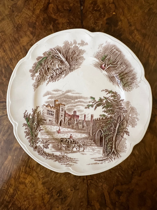 Vintage Haddon Hall Scenes Print Dinner Plate