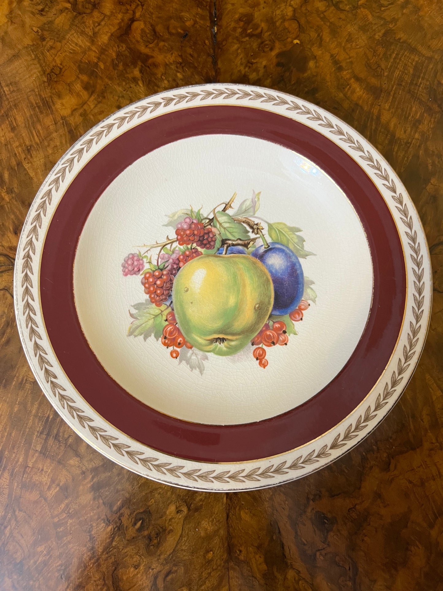 Vintage Crown Ducal Fruit Plate Bowl