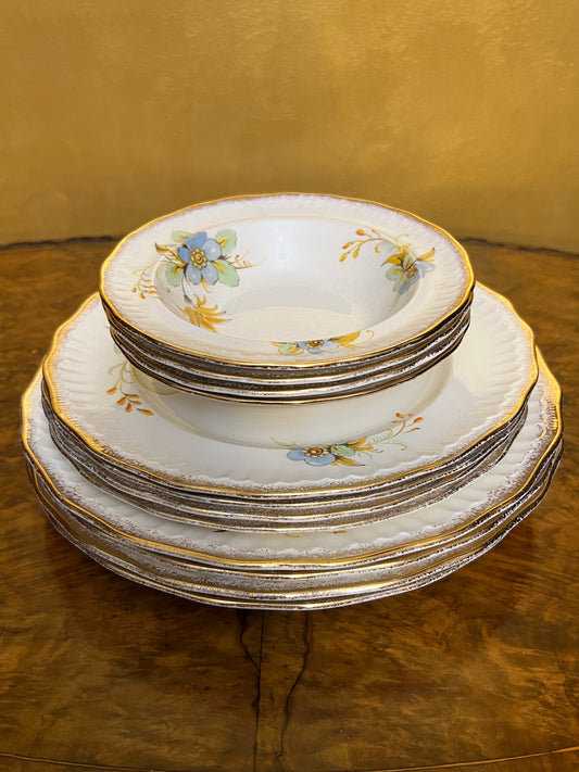 Vintage Swinnertons Staffordshire Luxor Vellum 12 Piece Dinner Set