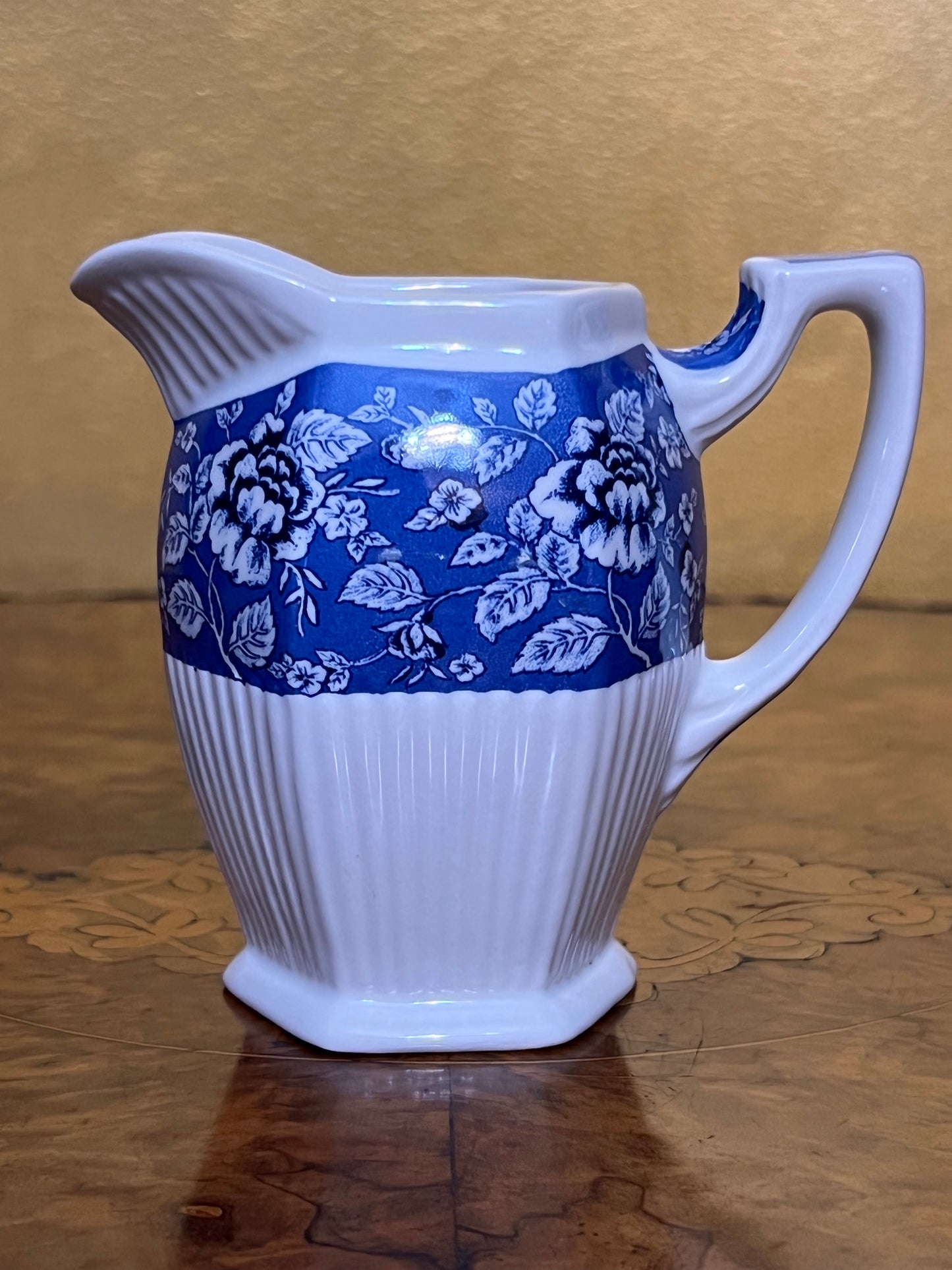 Vintage Sadler Blue Floral Milk Jug