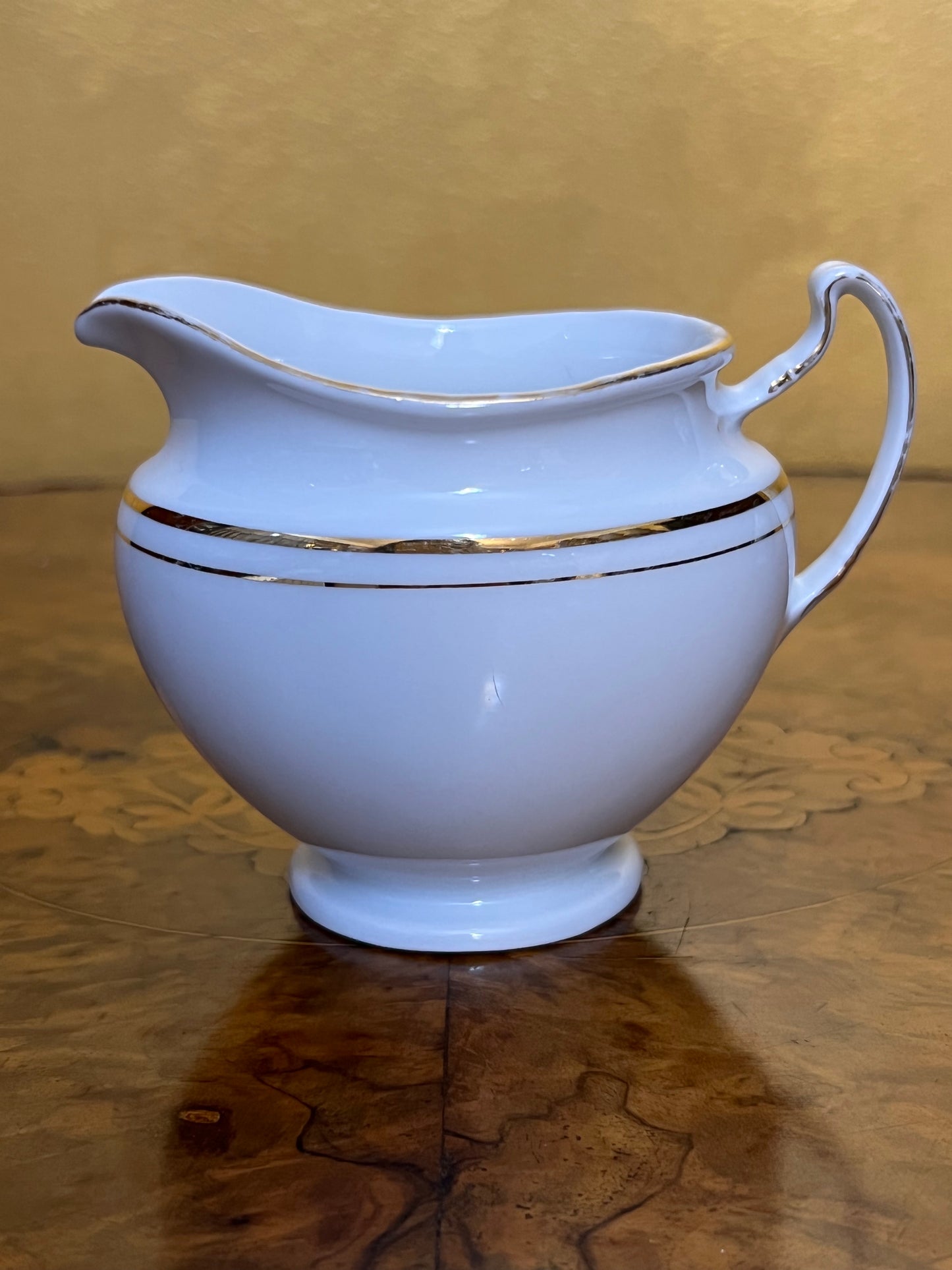 Vintage Victoria White & Gold Trim Milk Jug