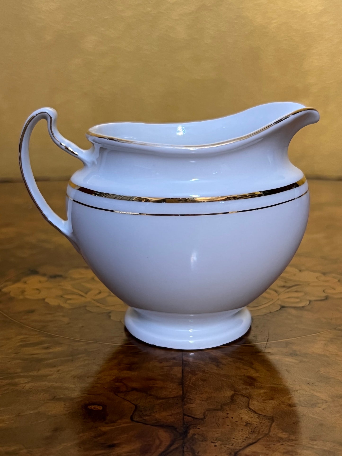 Vintage Victoria White & Gold Trim Milk Jug