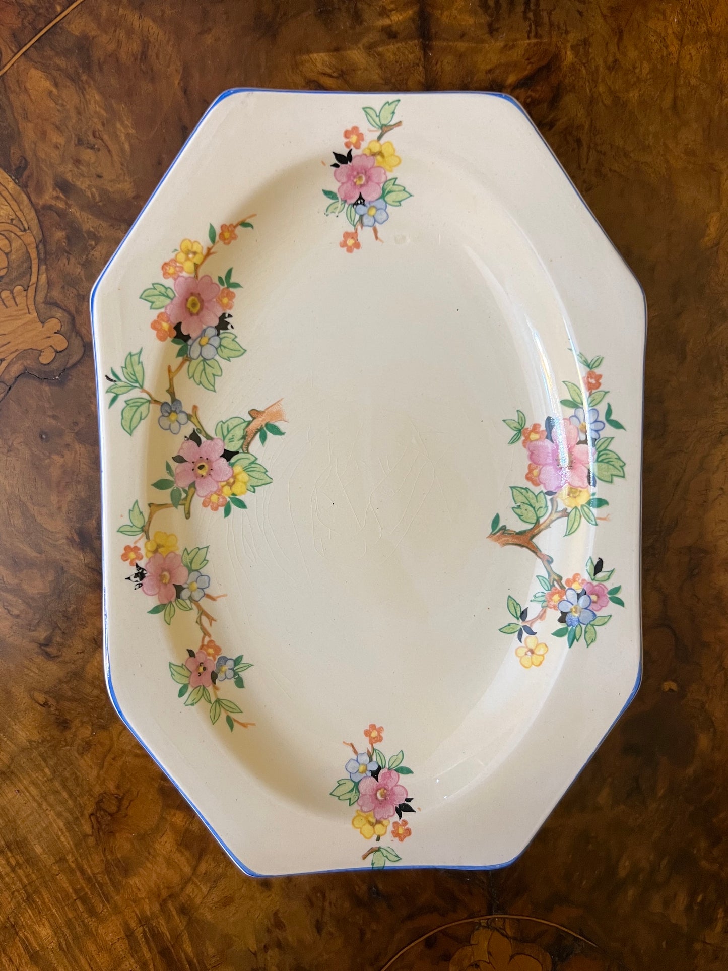 Vintage Royal Staffordshire Honeyglaze Floral Trinket Plate