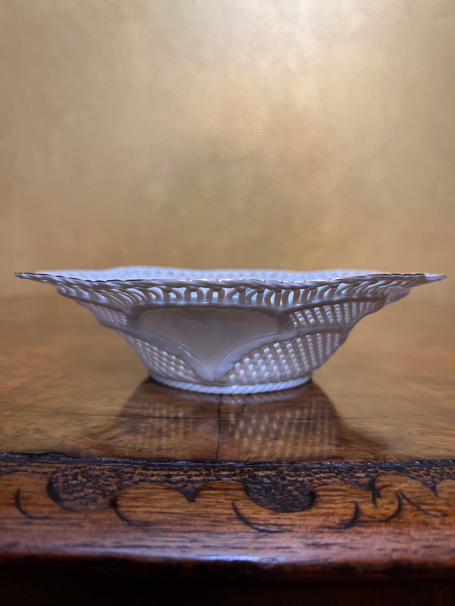 Vintage Sumi Romanian Weave Porcelain Bowl