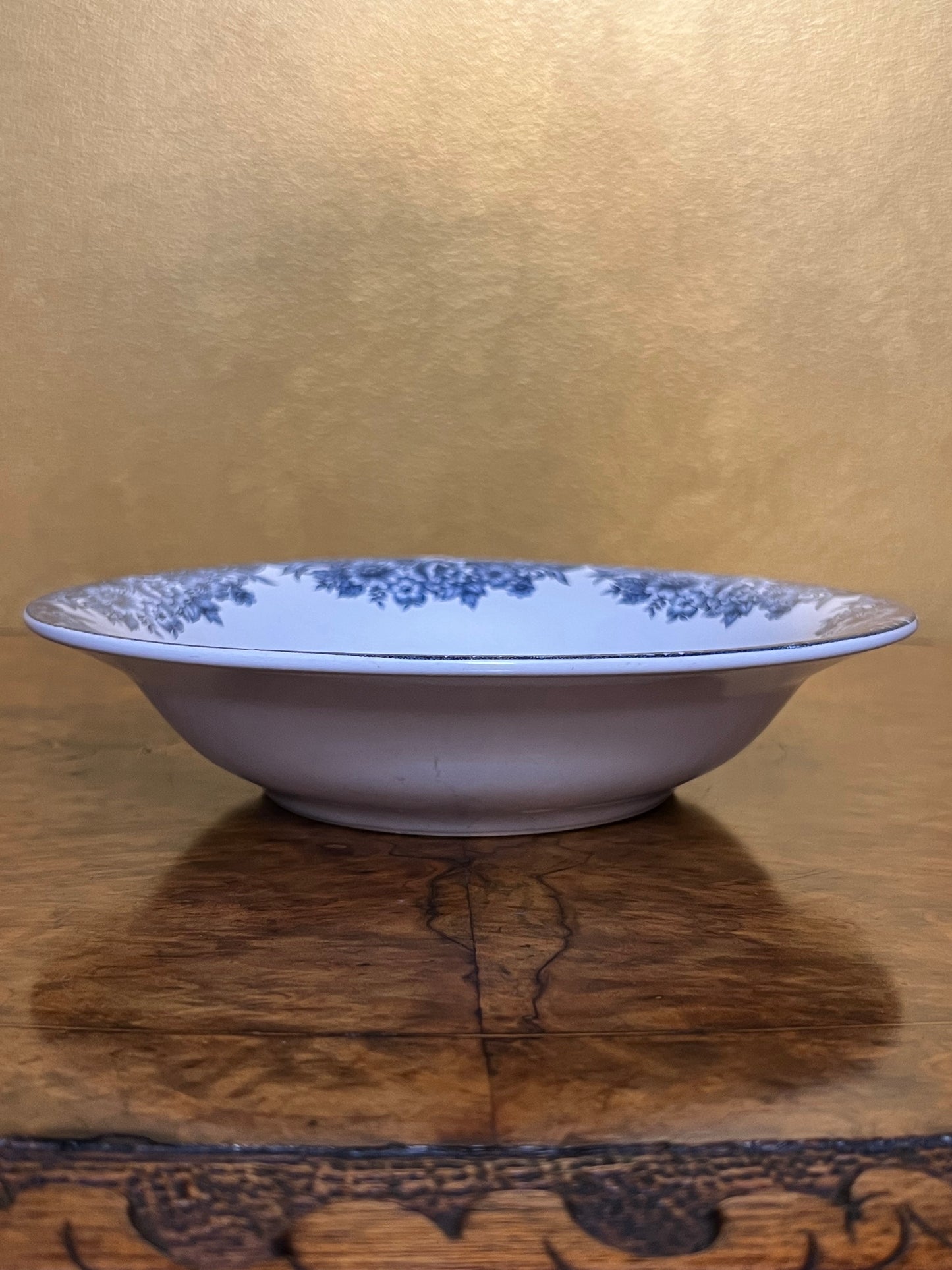 Vintage FLI Blue And White Scenic Print Bowl