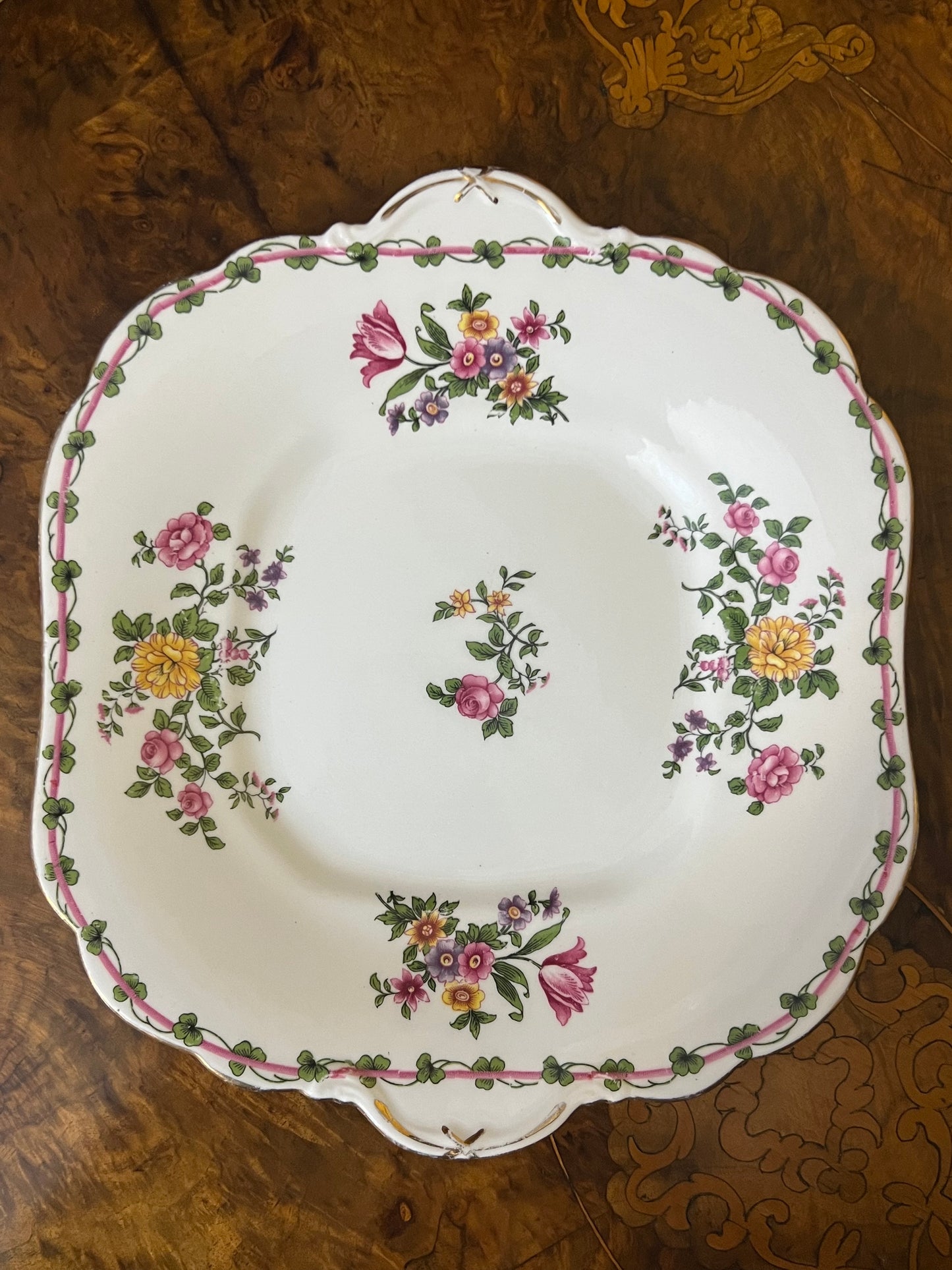 Vintage Aynsley Floral Cake Plate