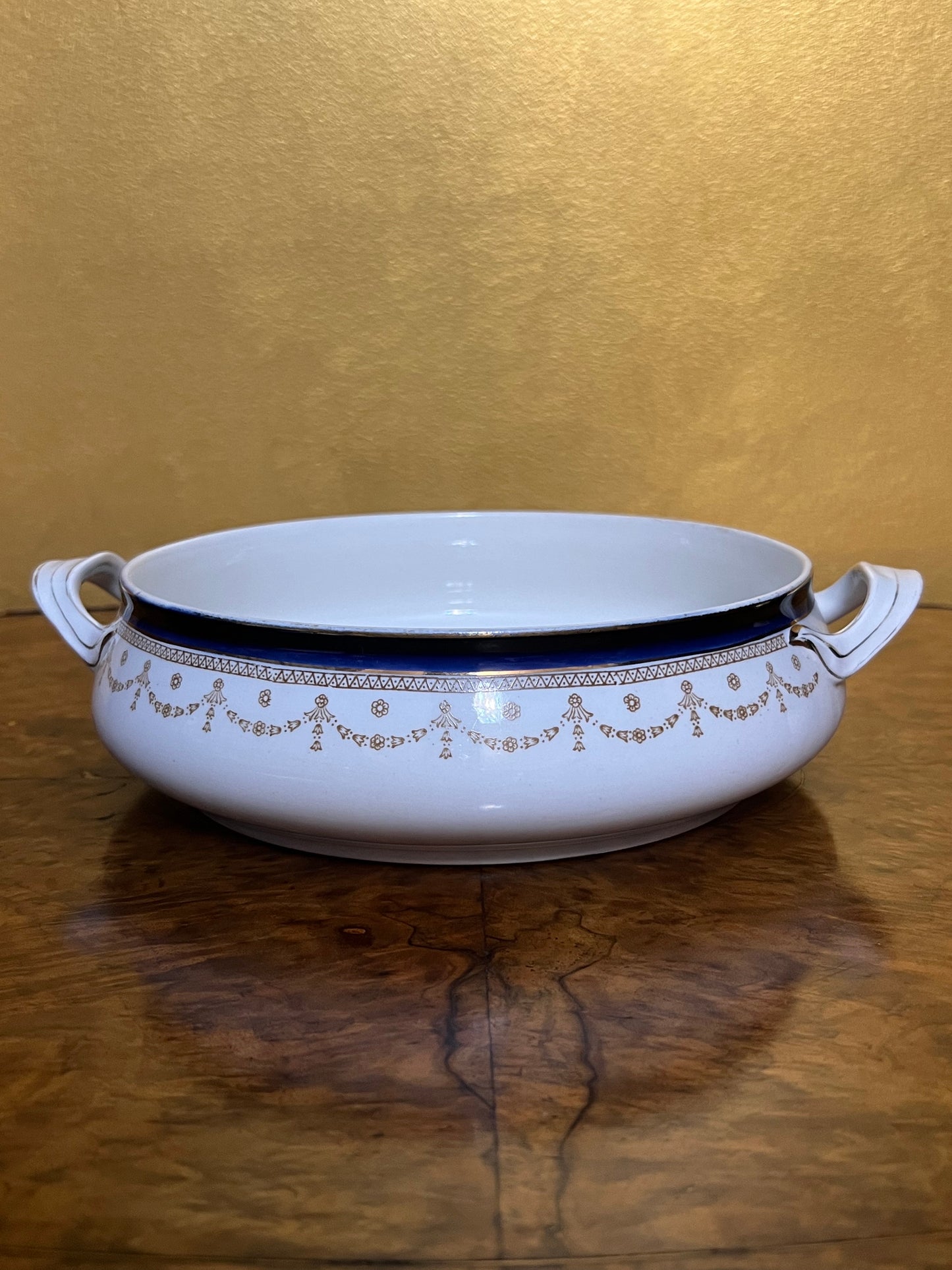 Vintage Alfred Meakin Bleu de Roi Serving Bowl with Handles