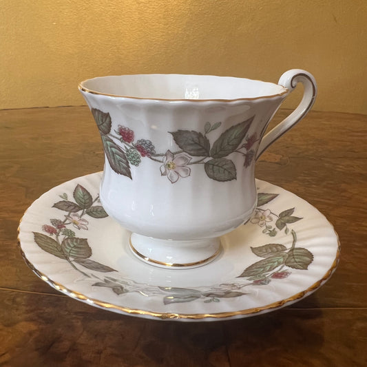 Vintage Paragon Green Briar Pattern Tea Cup & Saucer