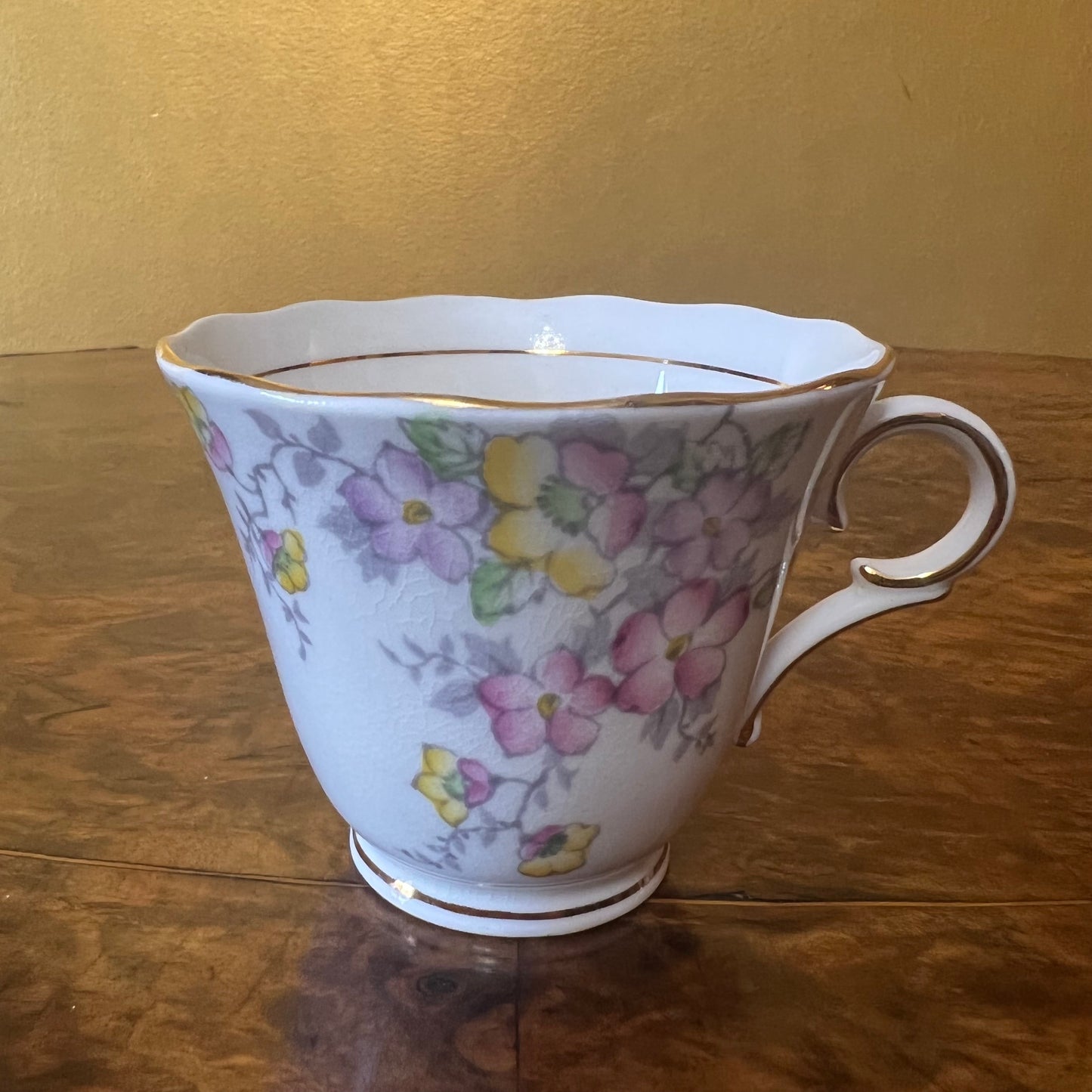 Vintage Colclough Pink Floral Tea Cup & Saucer