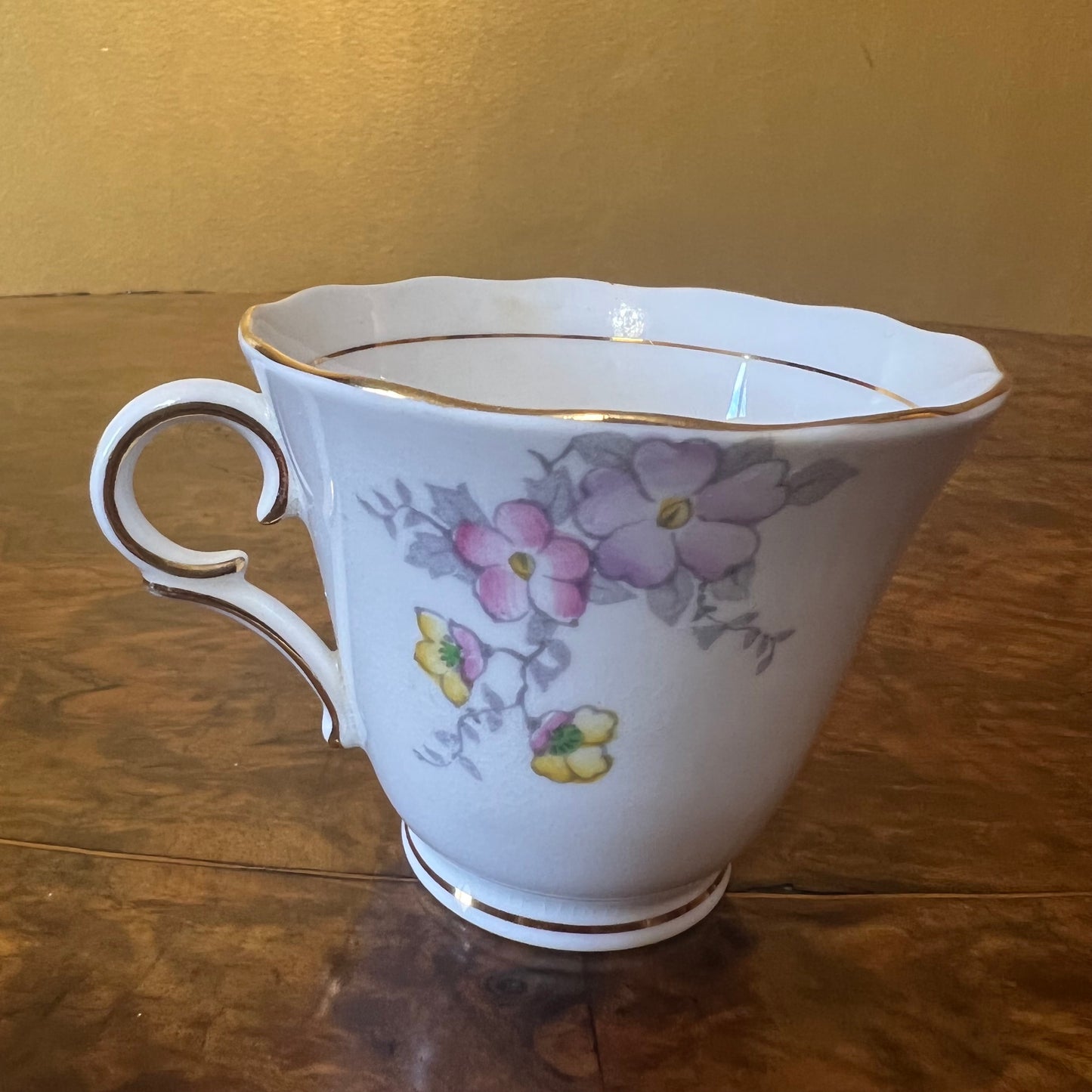 Vintage Colclough Pink Floral Tea Cup & Saucer