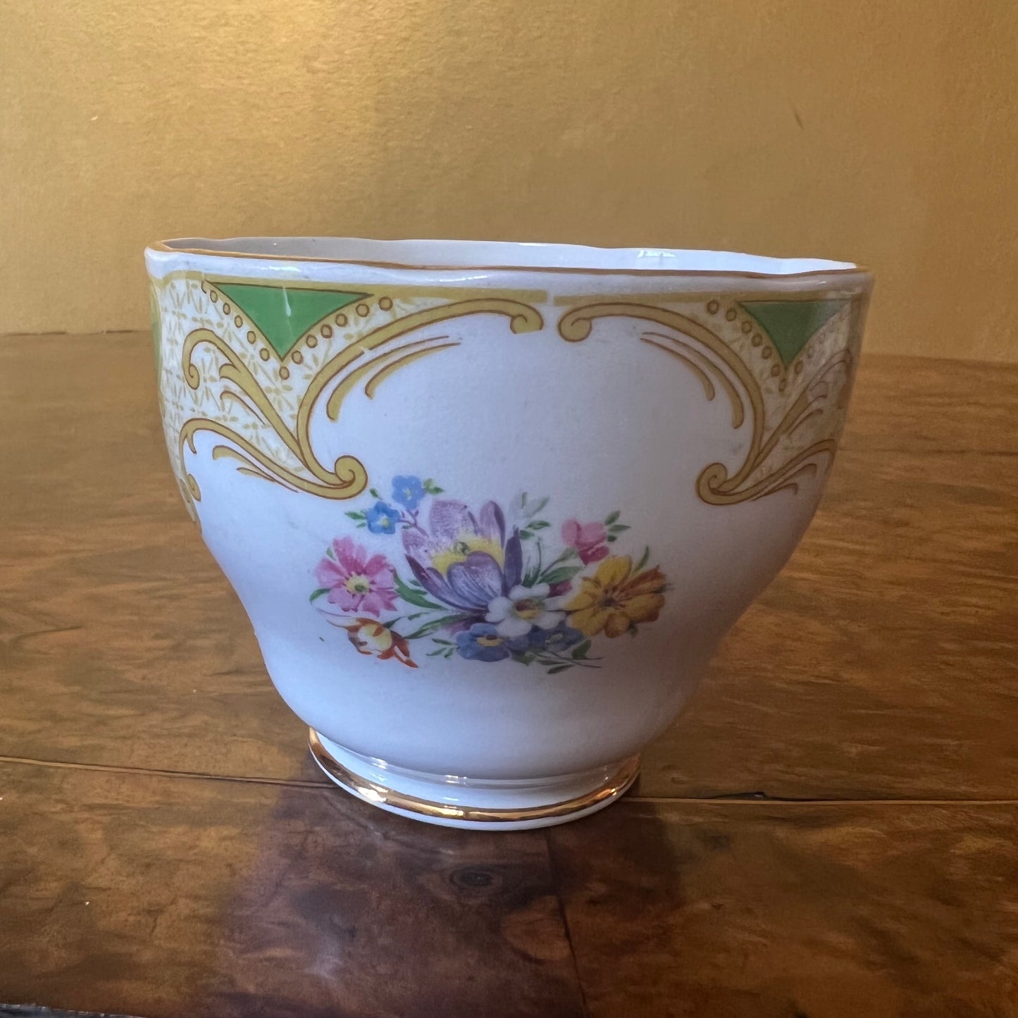 Vintage Salisbury Green Gold Tea Cup & Saucer