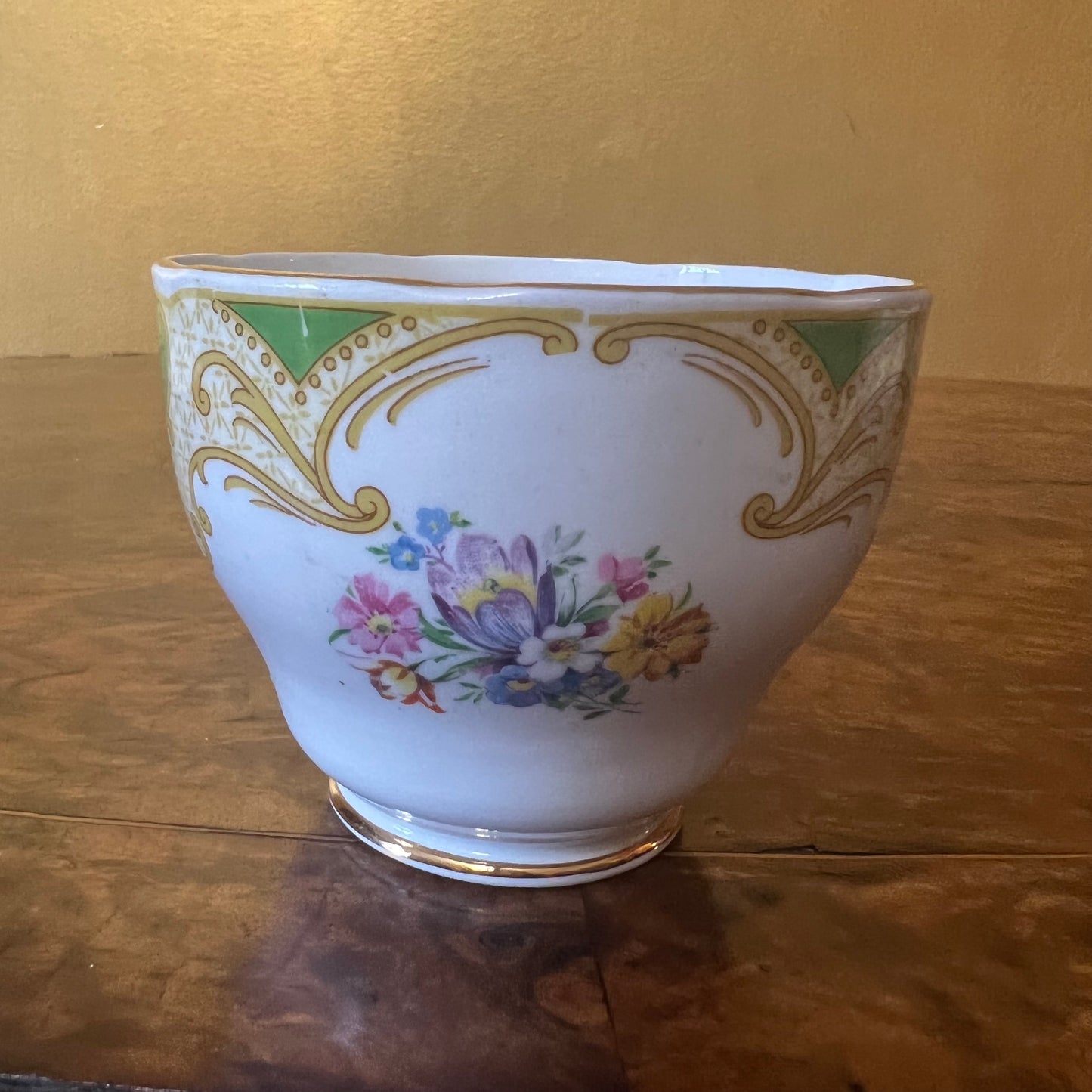 Vintage Salisbury Green Gold Tea Cup & Saucer